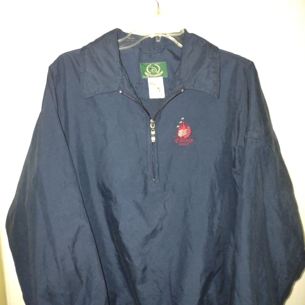 Disney Golf Collection Weather Proof Windbreaker Jacket Blue Sz L